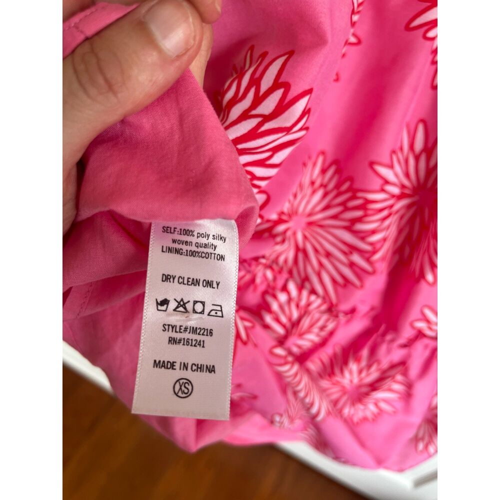 J. Marie Sleeveless Short Shift Dress SZ XS Pink & White Floral Pattern Feminine - Picture 7 of 7